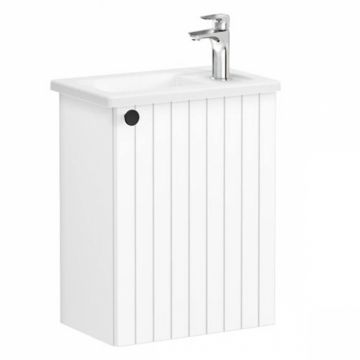 Unitate de baza lavoar baie, cu usi, 45cm, compact, cu dreapta orificiu pentru baterie, alb mat, cu angular lavoar   chiuveta baie dreapta   69184