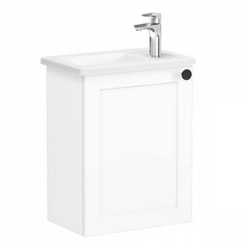 Unitate de baza lavoar baie, cu usi, 45cm, compact, cu dreapta orificiu pentru baterie, alb mat, cu angular lavoar   chiuveta baie stanga   68603