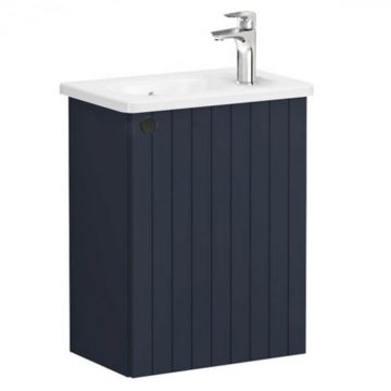 Unitate de baza lavoar baie, cu usi, 45cm, compact, cu dreapta orificiu pentru baterie, mat dark albastru, cu rounded lavoar   chiuveta baie dreapta   69203