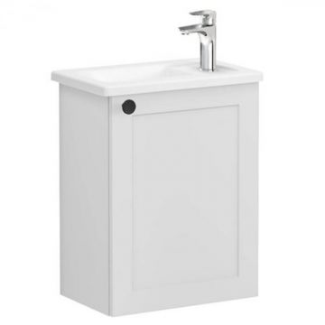Unitate de baza lavoar baie, cu usi, 45cm, compact, cu dreapta orificiu pentru baterie, mat gri deschis, cu angular lavoar   chiuveta baie dreapta   68611