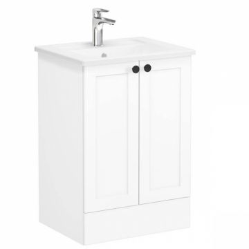 Unitate de baza lavoar baie, cu usi 60cm pe pardoseala, alb mat, cu angular lavoar   chiuveta baie   68750