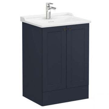Unitate de baza lavoar baie, cu usi 60cm pe pardoseala, mat dark albastru, cu classical lavoar   chiuveta baie   68769