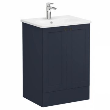 Unitate de baza lavoar baie, cu usi 60cm pe pardoseala, mat dark albastru, cu rounded lavoar   chiuveta baie   68762