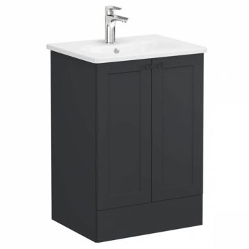 Unitate de baza lavoar baie, cu usi 60cm pe pardoseala, mat graphite, cu rounded lavoar   chiuveta baie   68761