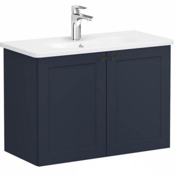 Unitate de baza lavoar baie, cu usi 80cm, compact, mat dark albastru, cu rounded lavoar   chiuveta baie   68657
