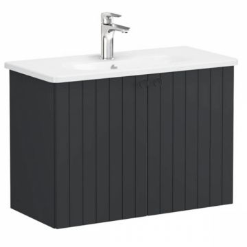 Unitate de baza lavoar baie, cu usi 80cm, compact, mat graphite, cu rounded lavoar   chiuveta baie   69230