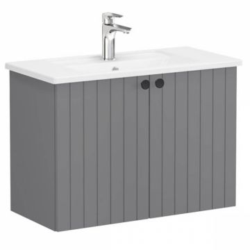 Unitate de baza lavoar baie, cu usi 80cm, compact, mat grey, cu angular lavoar   chiuveta baie   69221