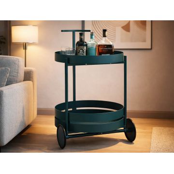 Carucior pentru servire, Mauro Ferretti, Saturn, 40x49.5x61 cm, metal, turcoaz