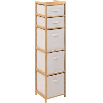 Dulap 5Five Tidy Box cu 5 rafturi, bambus, 35x33x144 cm, natur