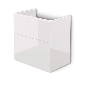 Dulap baie suspendat 60x60x38.5cm pentru lavoar, alb lucios, MDF, Deante Prizma