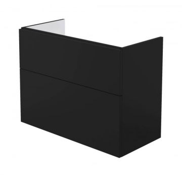 Dulap baie suspendat 80x60x38.5cm pentru lavoar, negru mat, MDF, Deante Prizma