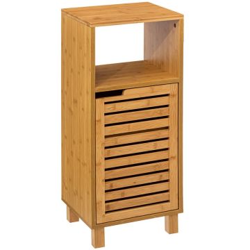 Dulap baza 5Five Sicela cu rafturi, bambus si MDF, 33x28x80 cm, natur