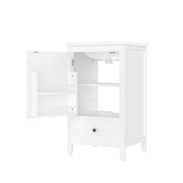 Dulap de baie cu chiuvetă, sertar silențios, raft reglabil, 51x46x85 cm, Alb