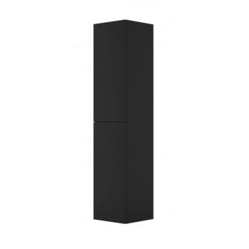 Dulap de baie suspendat, coloana, cu doua usi, 160 cm, negru, MDF,  Deante Prizma