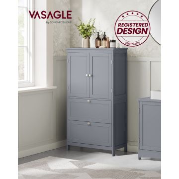 Dulap depozitare baie Vasagle Gri 60x30x110 cm