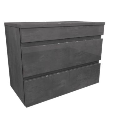 Dulap mediu suspendat KolpaSan Naomi slim gri antracit 2 sertare 60 cm