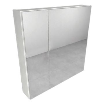 Dulapior suspendat cu oglinda si 2 usi, KolpaSan, Naomi, 80 cm, alb