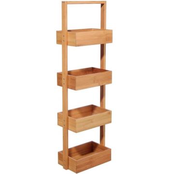 Etajera 5Five Tidy Box cu 4 rafturi, bambus, 35x33x144 cm, natur