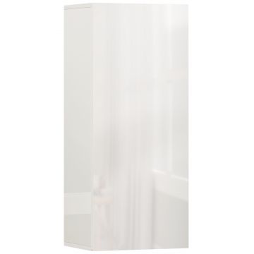 HOMCOM Dulap de Baie Suspendat cu Ușă Fără Mâner, 2 Rafturi Reglabile din Sticlă, Mobilier Suspendat Multifuncțional, 30x23,4x71,2 cm, Alb Lucios | Aosom Romania