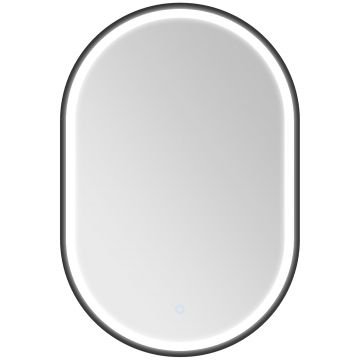 HOMCOM Oglindă baie iluminare LED 50x70cm, oglindă iluminată de perete cu comutator tactil, lumină 3 culori | Aosom Romania