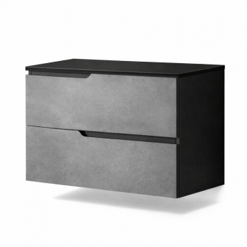 Mobilier cu blat pentru lavoar 80 cm, gri urban, Fluminia Bari