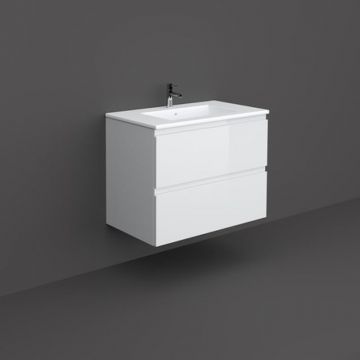 Mobilier suspendat, Rak, Joy, pentru lavoar incastrabil, 80 cm, alb