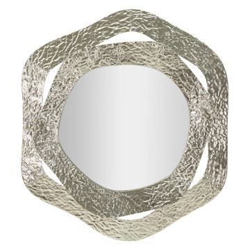Oglinda decorativa Aury, Mauro Ferretti, 66x75 cm, metal/oglinda, argintiu