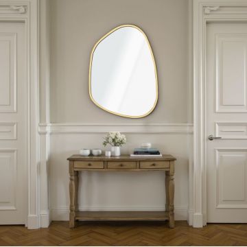 Oglinda decorativa, Hanah Home, Asymmetric Design 30 x 42, 30x42 cm, Auriu