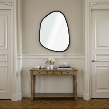 Oglinda decorativa, Hanah Home, Asymmetric Design 30 x 42, 30x42 cm, Negru