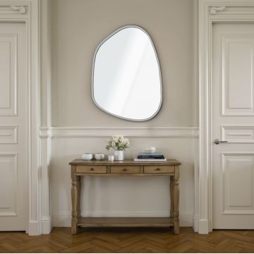 Oglinda decorativa, Hanah Home, Asymmetric Design 50 x 69, 50x69 cm, Argintiu