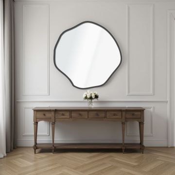 Oglinda decorativa, Hanah Home, Bowed 60 x 60, 60x60 cm, Negru