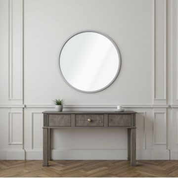 Oglinda decorativa, Hanah Home, Ocean 50, Argintiu