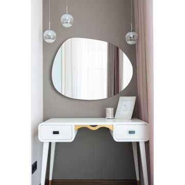 Oglinda decorativa, Hanah Home, Piago, Argintiu