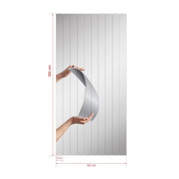 Oglinda decorativa, Hanah Home, Rectangular Stripe, Argintiu