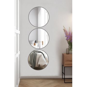 Oglinda decorativa, Hanah Home, Round, Argintiu