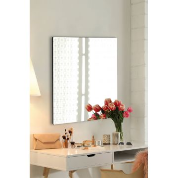 Oglinda decorativa, Hanah Home, Square, Argintiu