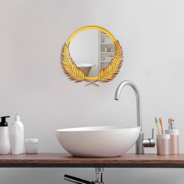 Oglinda decorativa, Palm Mirror M, Dimensiune: 45 x 48 cm, Auriu