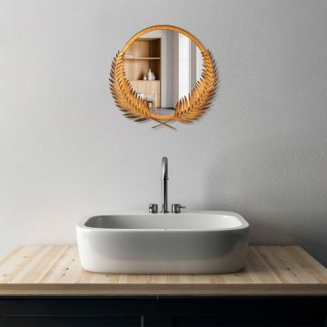 Oglinda decorativa, Palm Mirror S, Dimensiune: 34 x 35 cm, Bronz