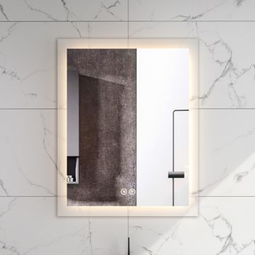 Oglinda Fluminia, Miro 60, dreptunghiulara, cu LED, 3 culori, dezaburire, 60 cm