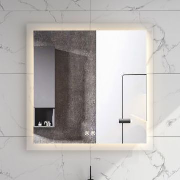 Oglinda Fluminia, Miro 75, dreptunghiulara, cu LED, 3 culori, dezaburire, 75 cm