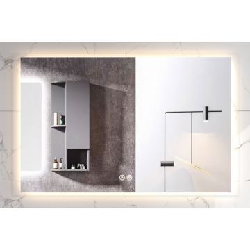 Oglinda Fluminia, Rodin 120, dreptunghiulara, cu LED, 3 culori, dezaburire, 120 cm