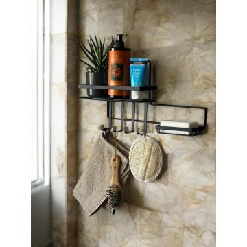 Organizator de baie, L'essentiel Maison, WB044-B, 40x10x24 cm, Negru