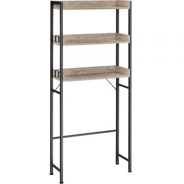 Raft de depozitare pentru baie, suprapunere peste masina spalat sau vas WC, 25x63x165 cm, gri