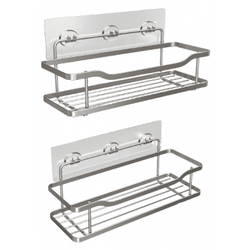 Raft de Duș, Etajeră Baie, Oțel Inoxidabil, Set 2 Rafturi, Argintiu - Default Title
