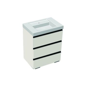 Set mobilier stativ cu lavoar Kolpasan, Harmony 70 cm, 3 sertare, light grey