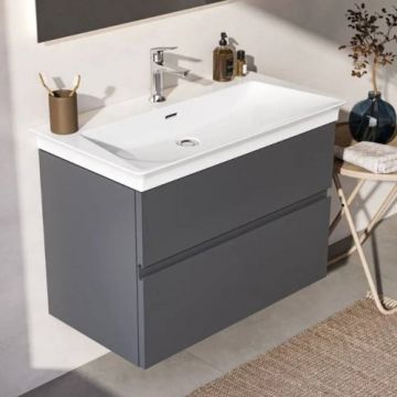 Set mobilier suspendat Ideal Standard Finesse antracit mat 80 cm cu lavoar - Dimensiune 80 cm