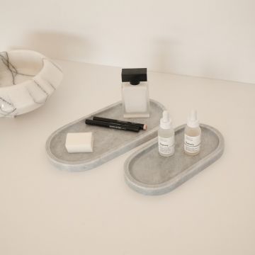 Set tava de baie, L'essentiel Maison, MAR07490206D, Gri