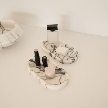 Set tava de baie, L'essentiel Maison, MAR07530302D, Alb