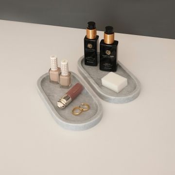 Set tava de baie, L'essentiel Maison, MAR07550206D, Gri