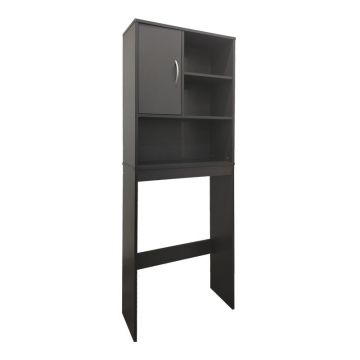 Dulap Baie cu Loc Pentru Masina de Spalat, Anthracit, Lemn, 60x24x168 cm